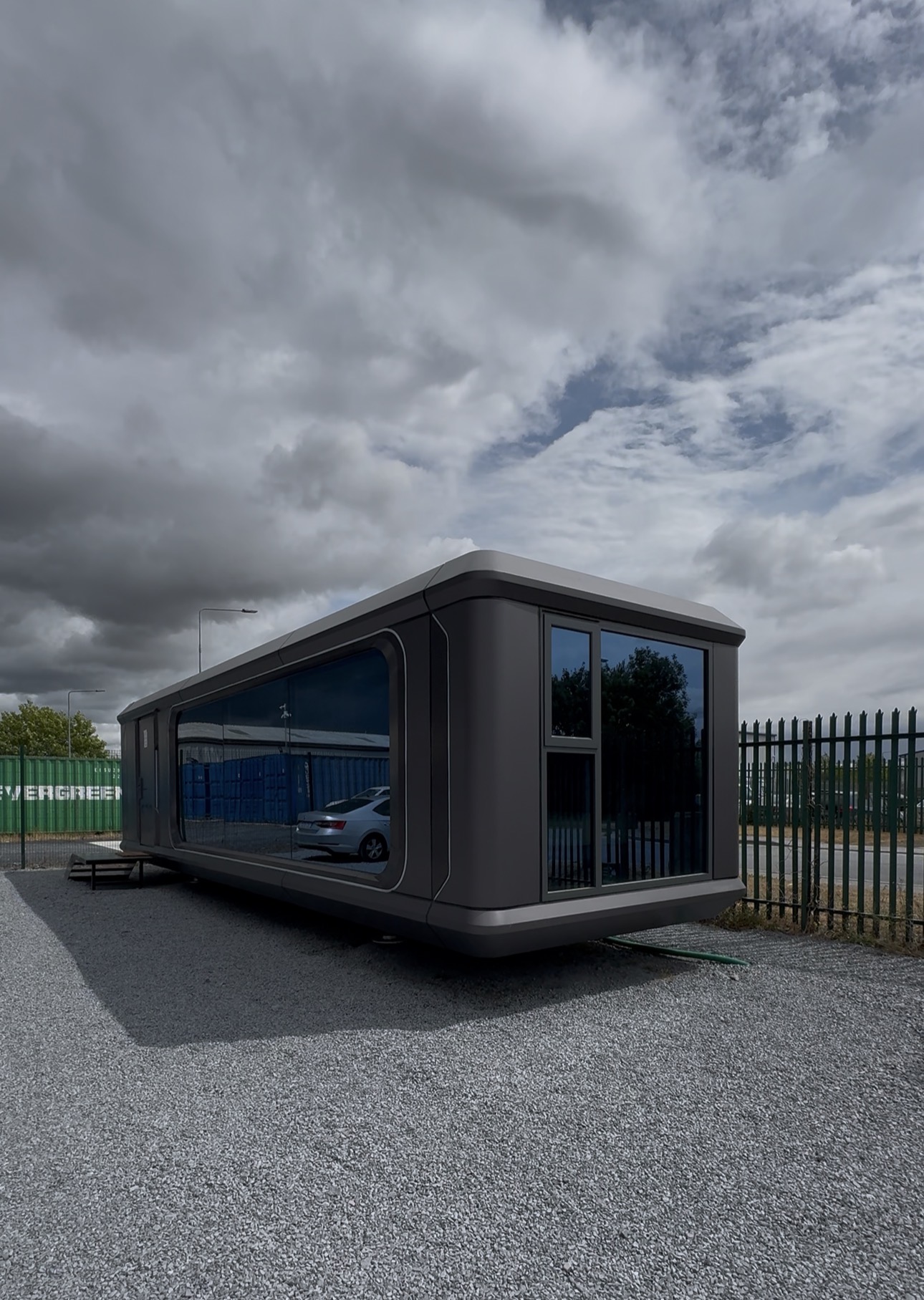 A real Nua Ultra unit on site under cloudy skies